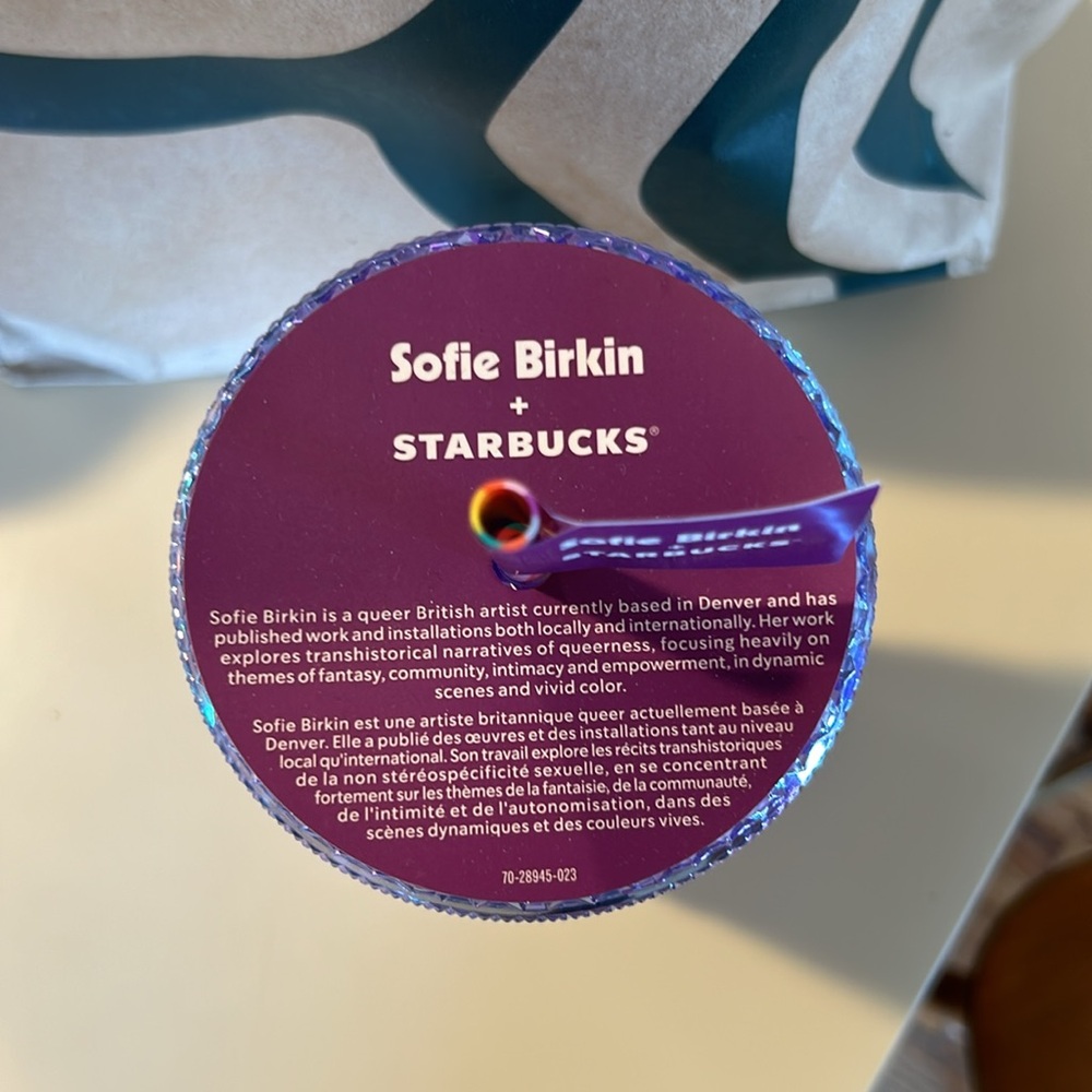 Sofie Birkin limited edition Starbucks cup, 24 oz with straw lid - Picture 2 of 4